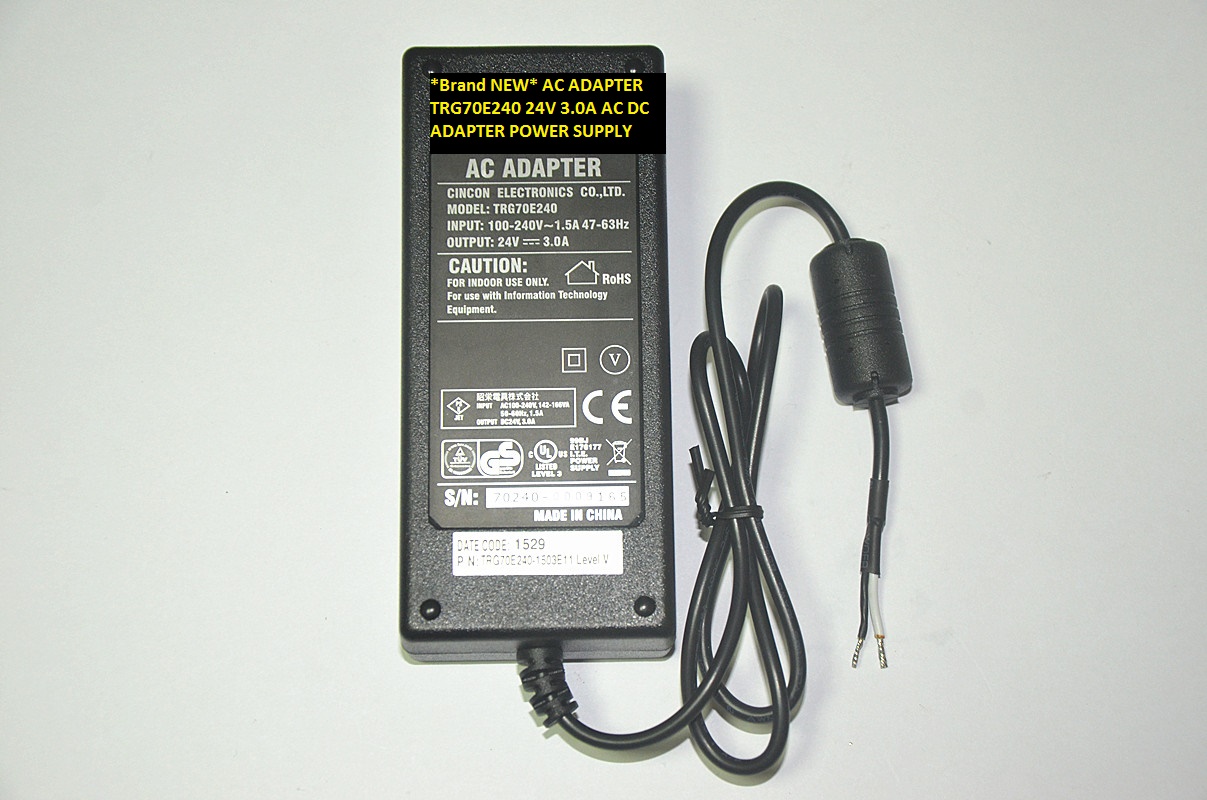 *Brand NEW*TRG70E240 AC ADAPTER 24V 3.0A AC DC ADAPTER POWER SUPPLY